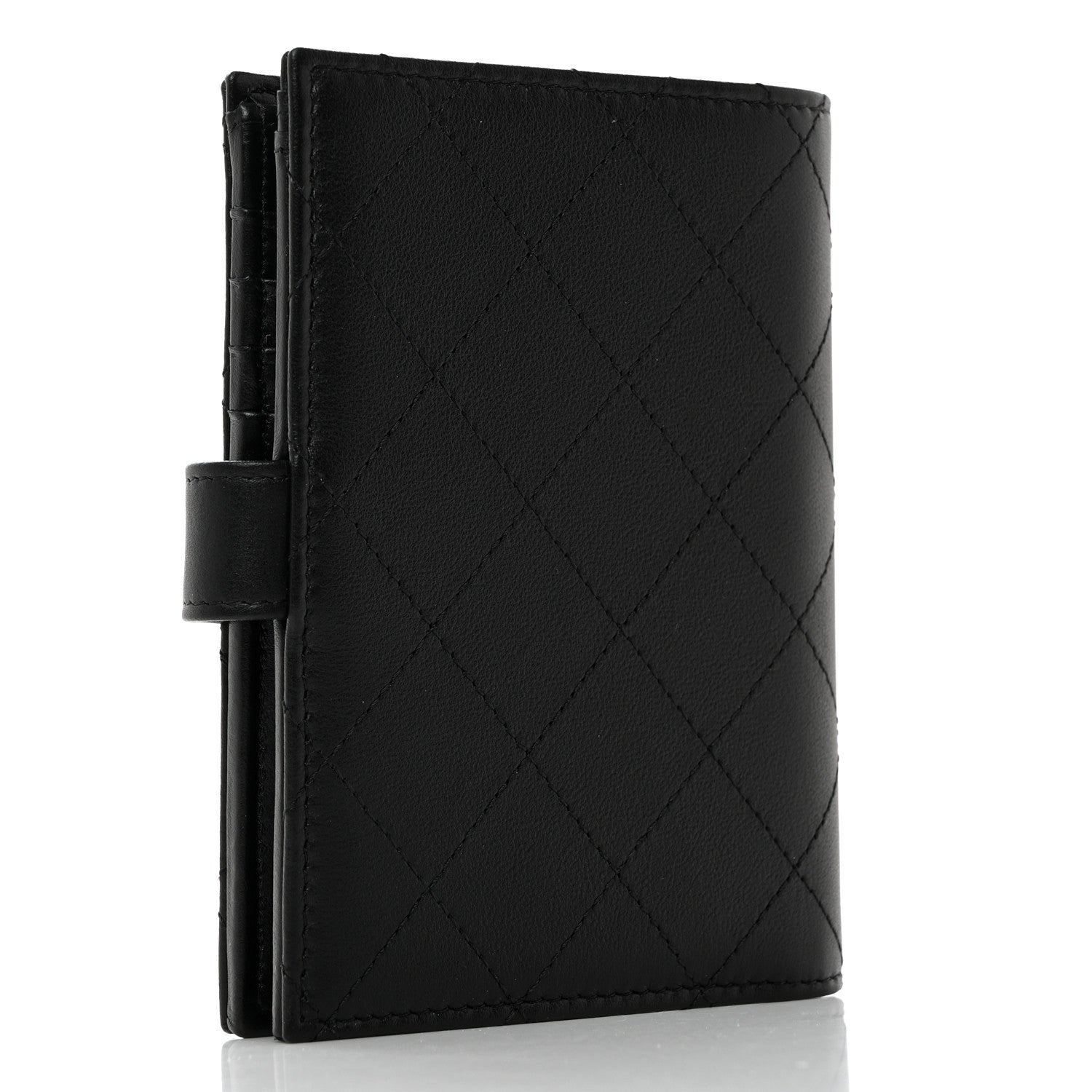 Chanel Grained Calfskin Quilted passport Holder Wallet So Black 2 of 8