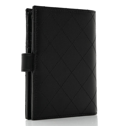 Chanel Grained Calfskin Quilted passport Holder Wallet So Black 2 of 8