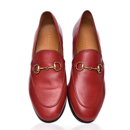 Gucci Calfskin Womens Jordaan Loafers 37 Hibiscus Red 5 of 13