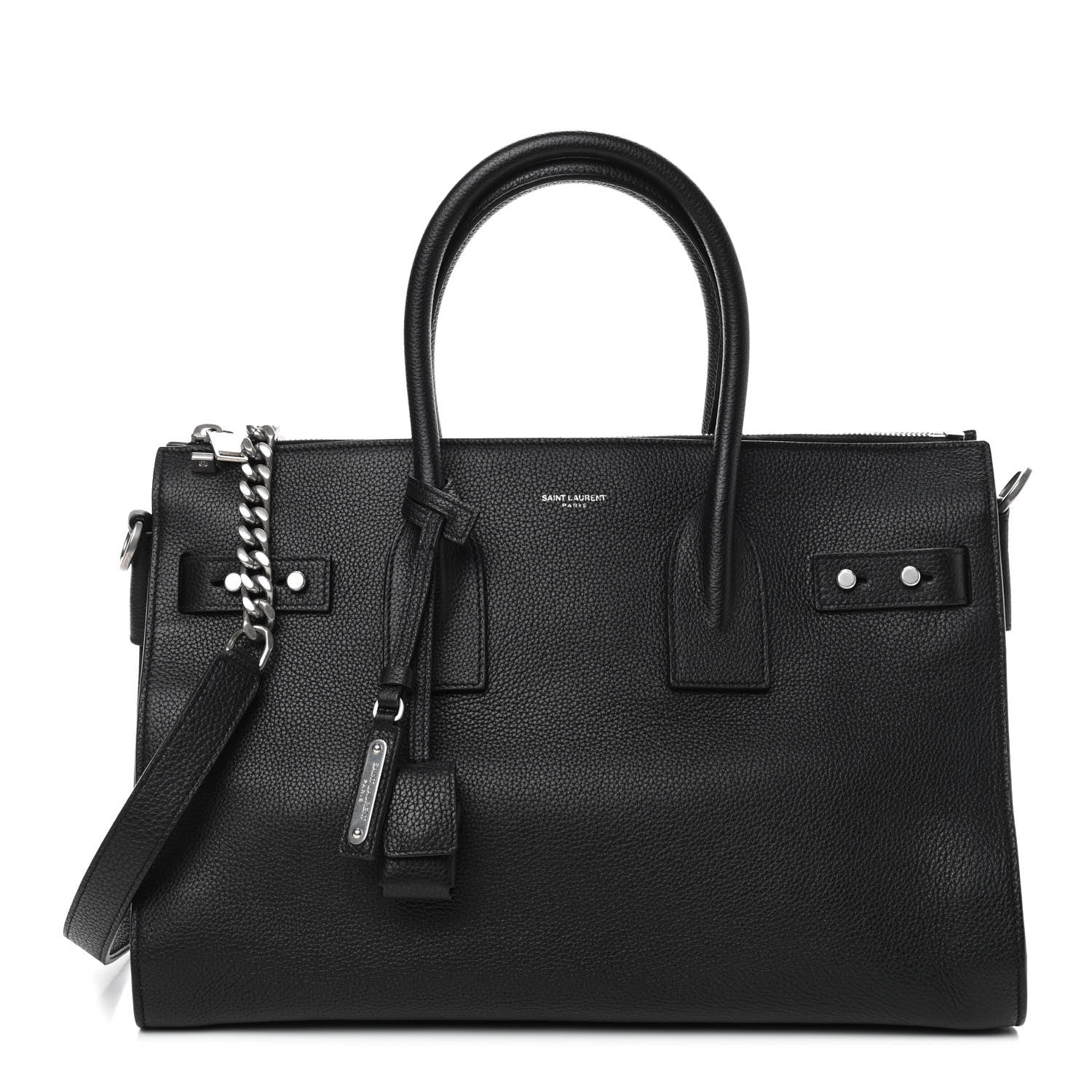 Saint Laurent Grained Calfskin Sac De Jour Souple Duffle 36H Asphalt Black 1 of 9