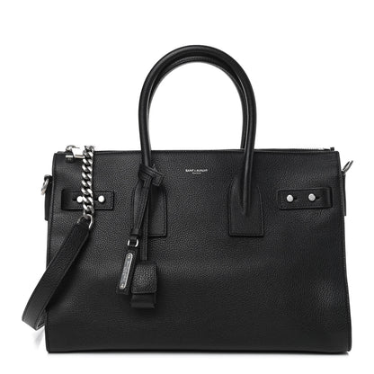 Saint Laurent Grained Calfskin Sac De Jour Souple Duffle 36H Asphalt Black 1 of 9