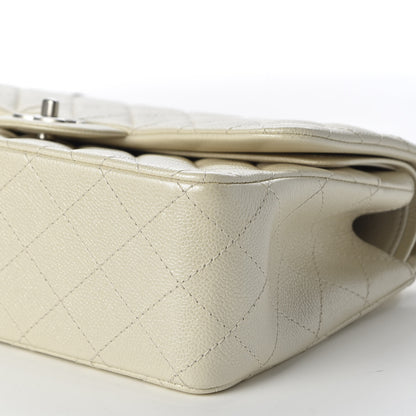 Chanel Pearly Caviar Quilted Jumbo Double Flap Dark White 6 of 9