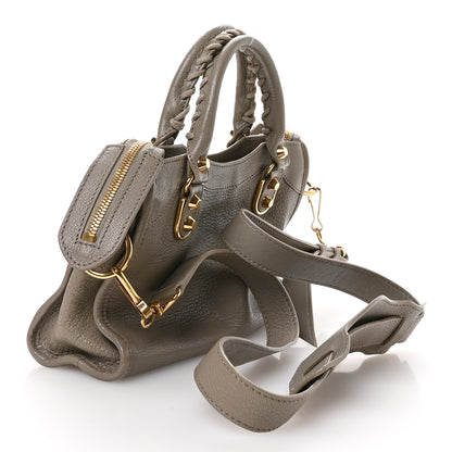 Balenciaga Chevre Gold Metallic Edge Hardware Mini City Gris Taupe 4 of 11