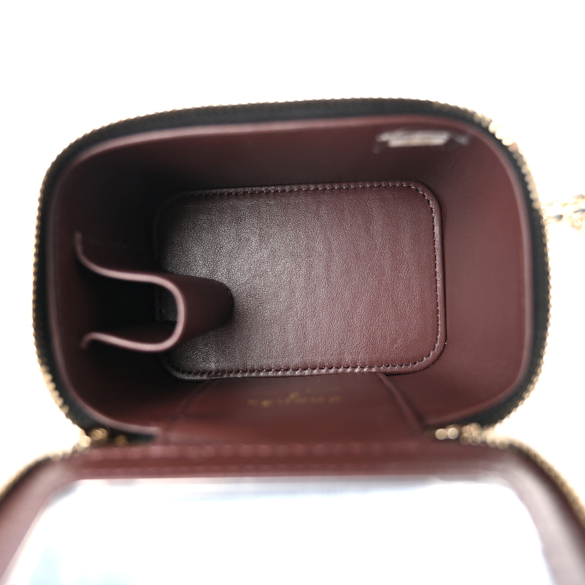 Caviar Quilted Mini Vanity Case With Chain Black