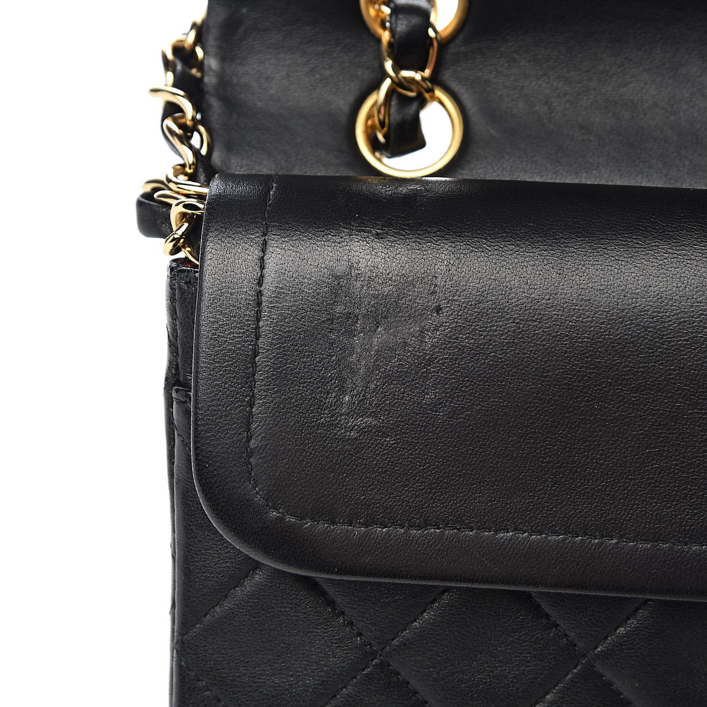 Lambskin Quilted Small Double Flap Black