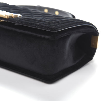 Chanel Velvet Quilted Medium Boy Flap Black 10 of 10