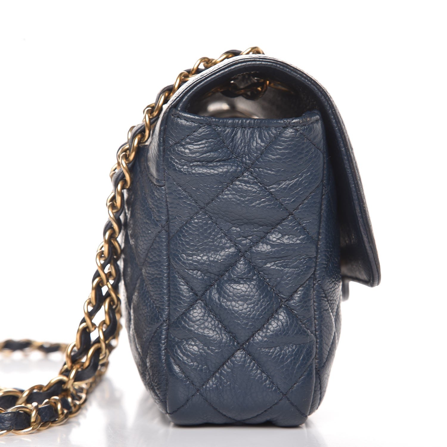 Chanel Crumpled Grained Calfskin Small Two Tone Flap Navy 10 of 10