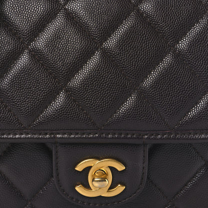 Chanel Caviar School Memory Mini Top Handle Flap  Burgundy 8 of 10