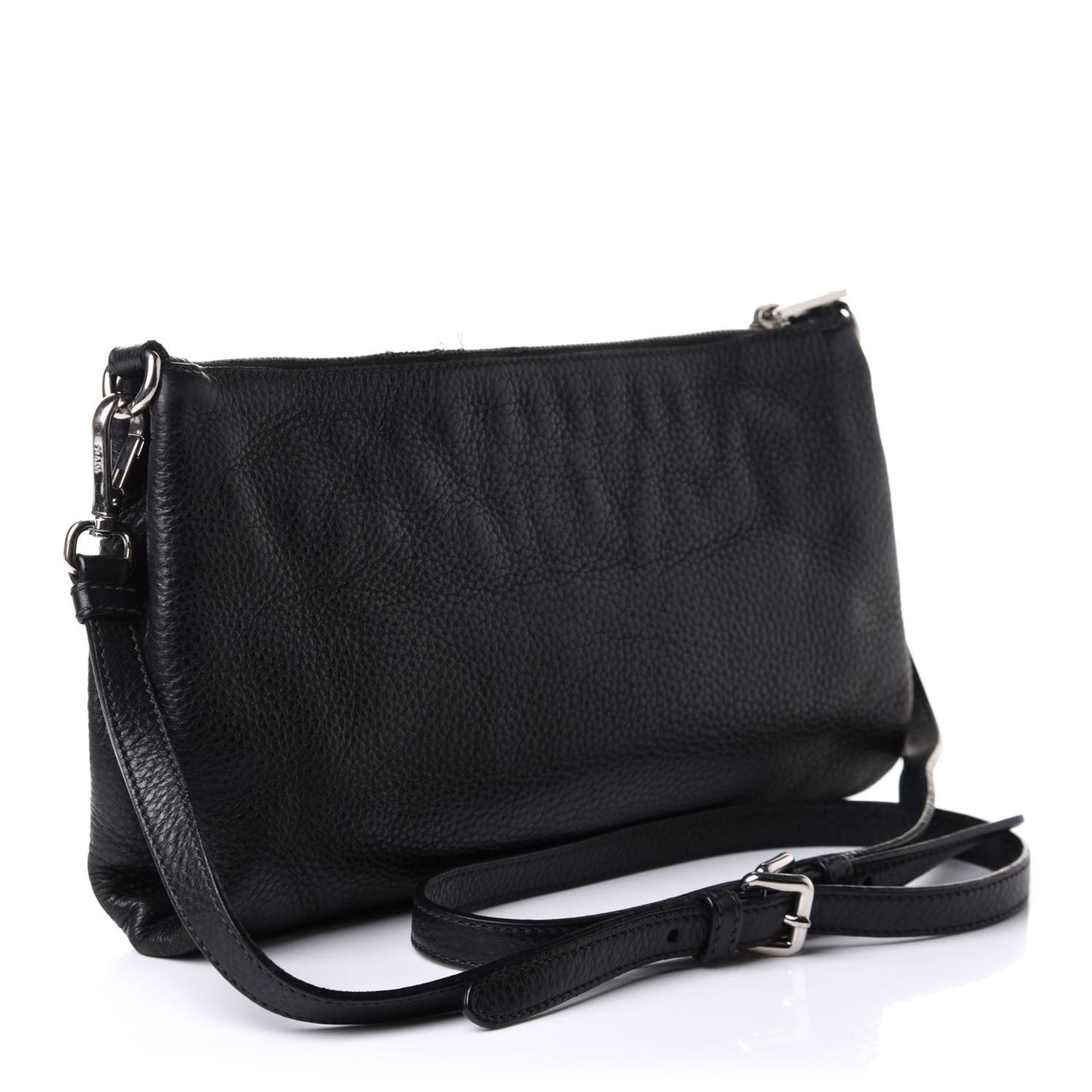 Vitello Daino Crossbody Bag Black