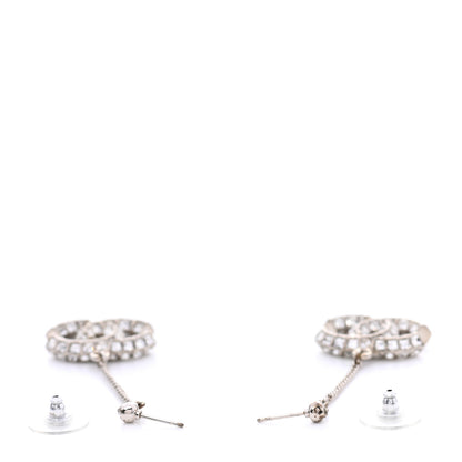 Chanel Baguette Crystal CC Drop Earrings Silver 3 of 5