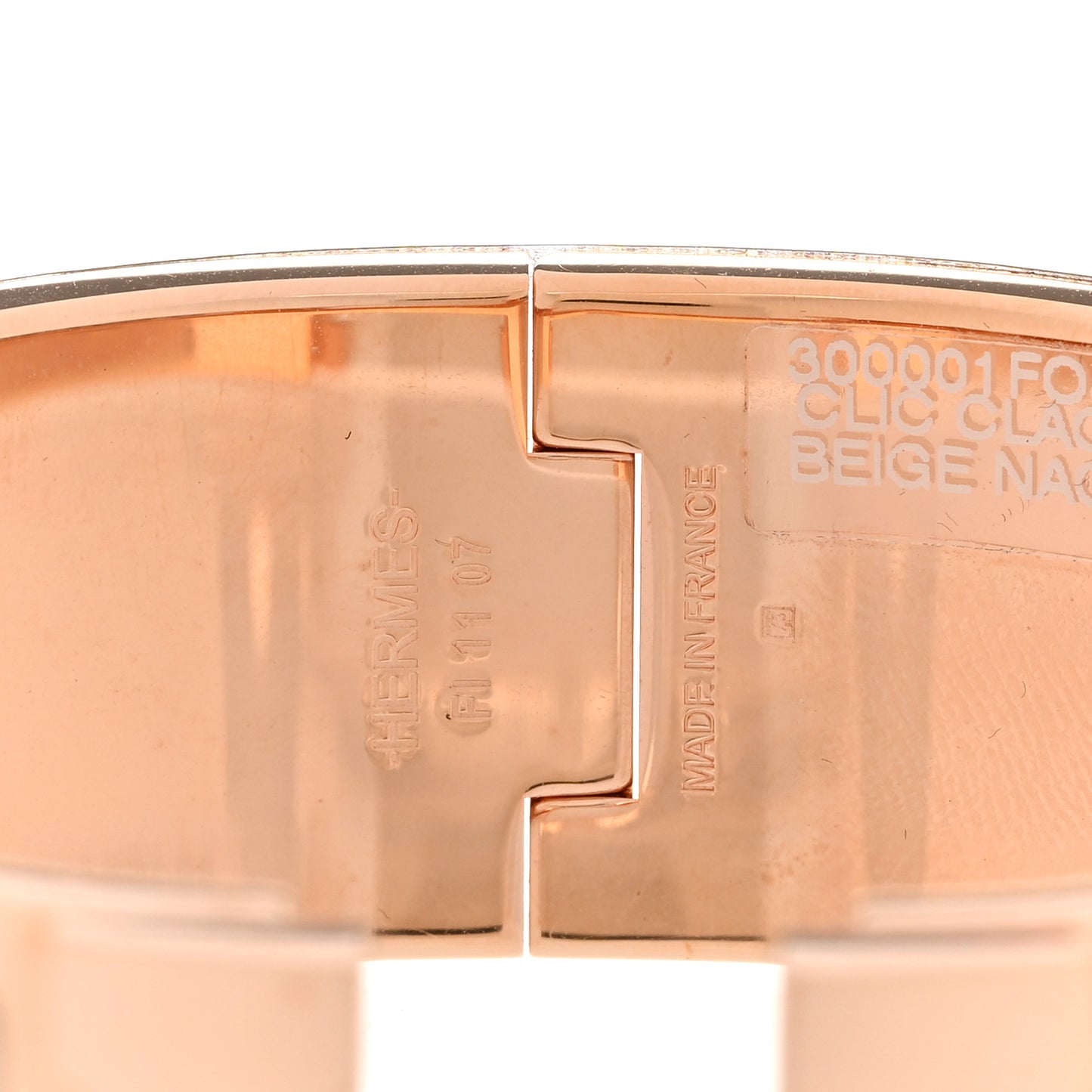 Enamel Wide Clic Clac H Bracelet PM Beige Nacre