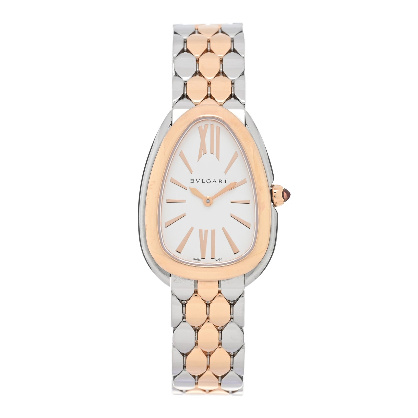 Stainless Steel 18K Rose Gold 33mm Serpenti Seduttori Quartz Watch