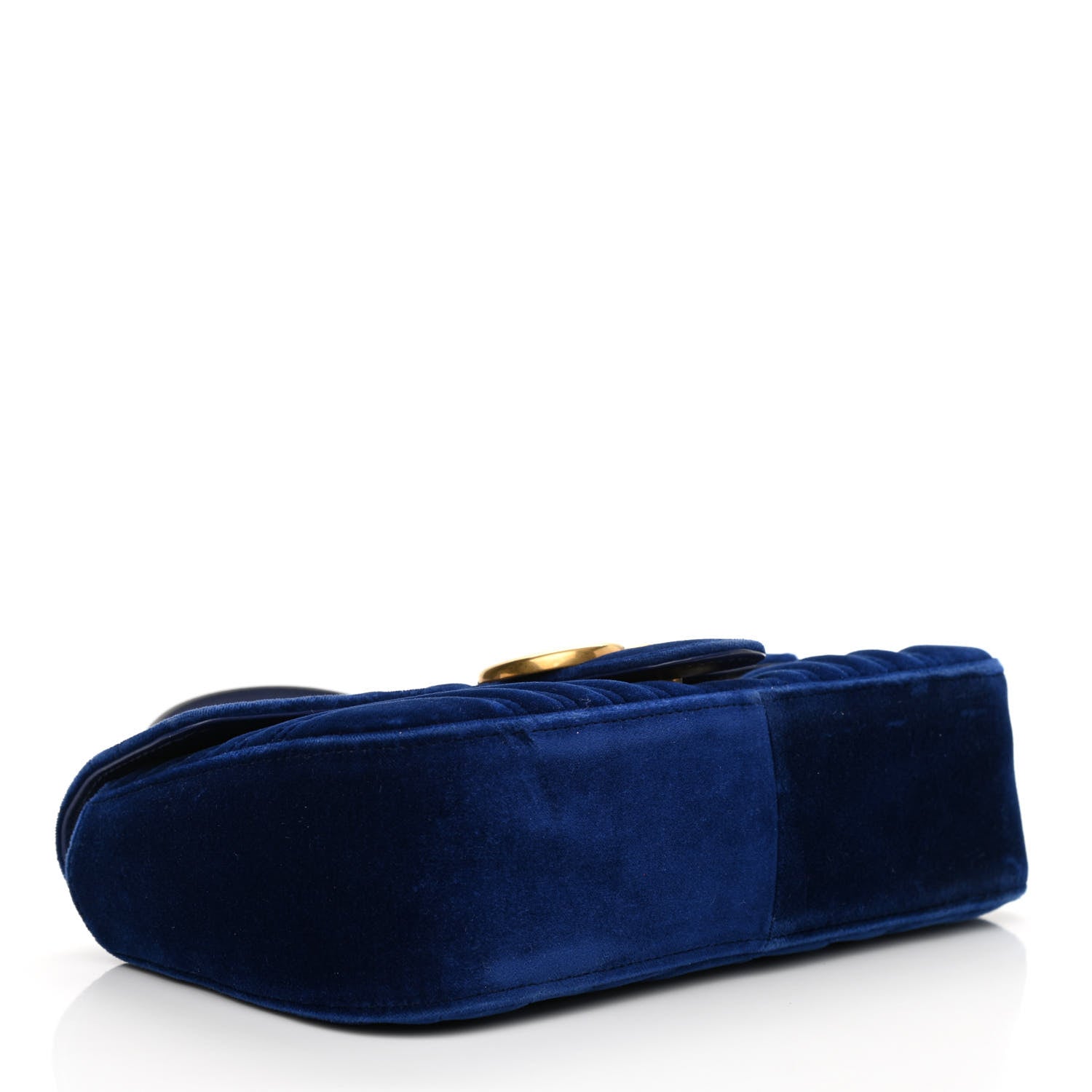 Gucci Velvet Matelasse Small GG Marmont Shoulder Bag Cobalt Blue 4 of 9
