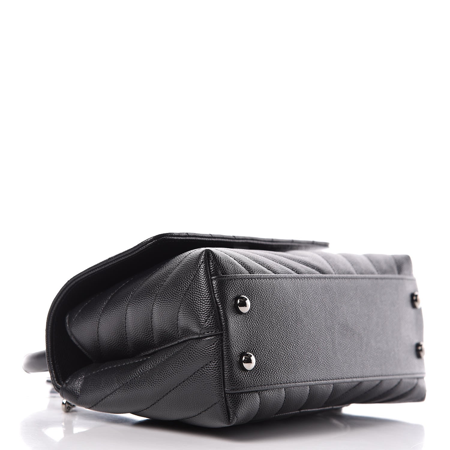 Chanel Caviar Chevron Quilted Mini Coco Handle Flap Black 4 of 10