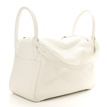 Hermes Taurillon Clemence Lindy 30 White 3 of 13