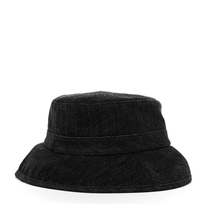 Chanel Denim Logo Bucket Hat S Black 5 of 8