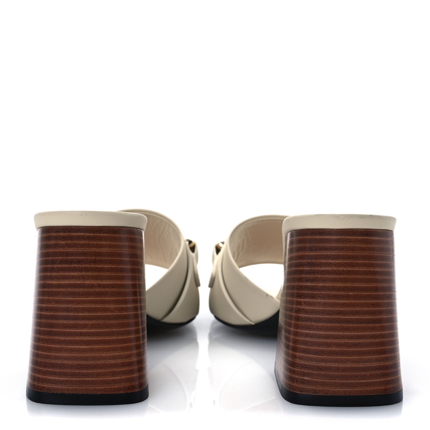 Gucci Calfskin Signoria 75mm Slide Sandals 39.5 New Ivoire 6 of 12
