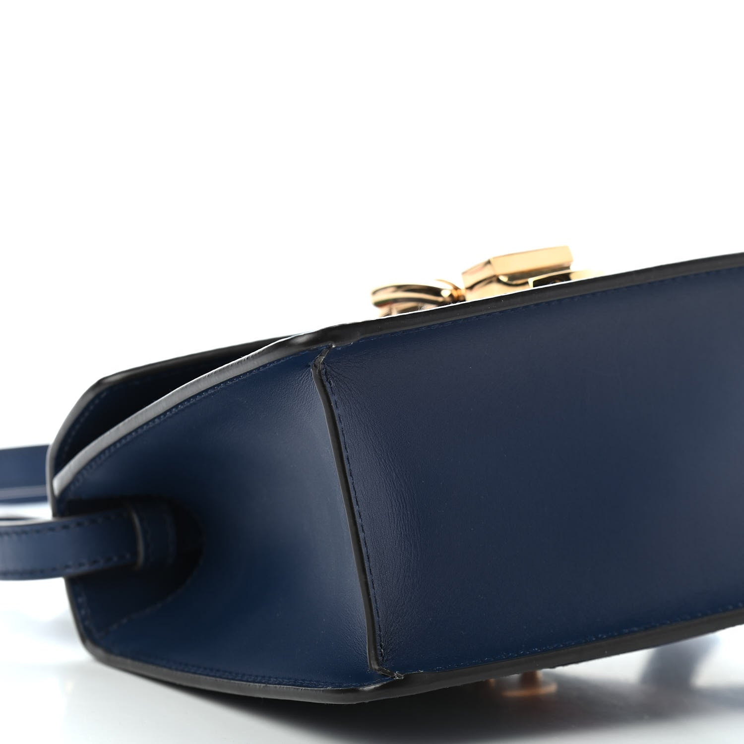 Gucci Vitello Fontanella Web Mini Sylvie Top Handle Bag Blue Agata 8 of 9