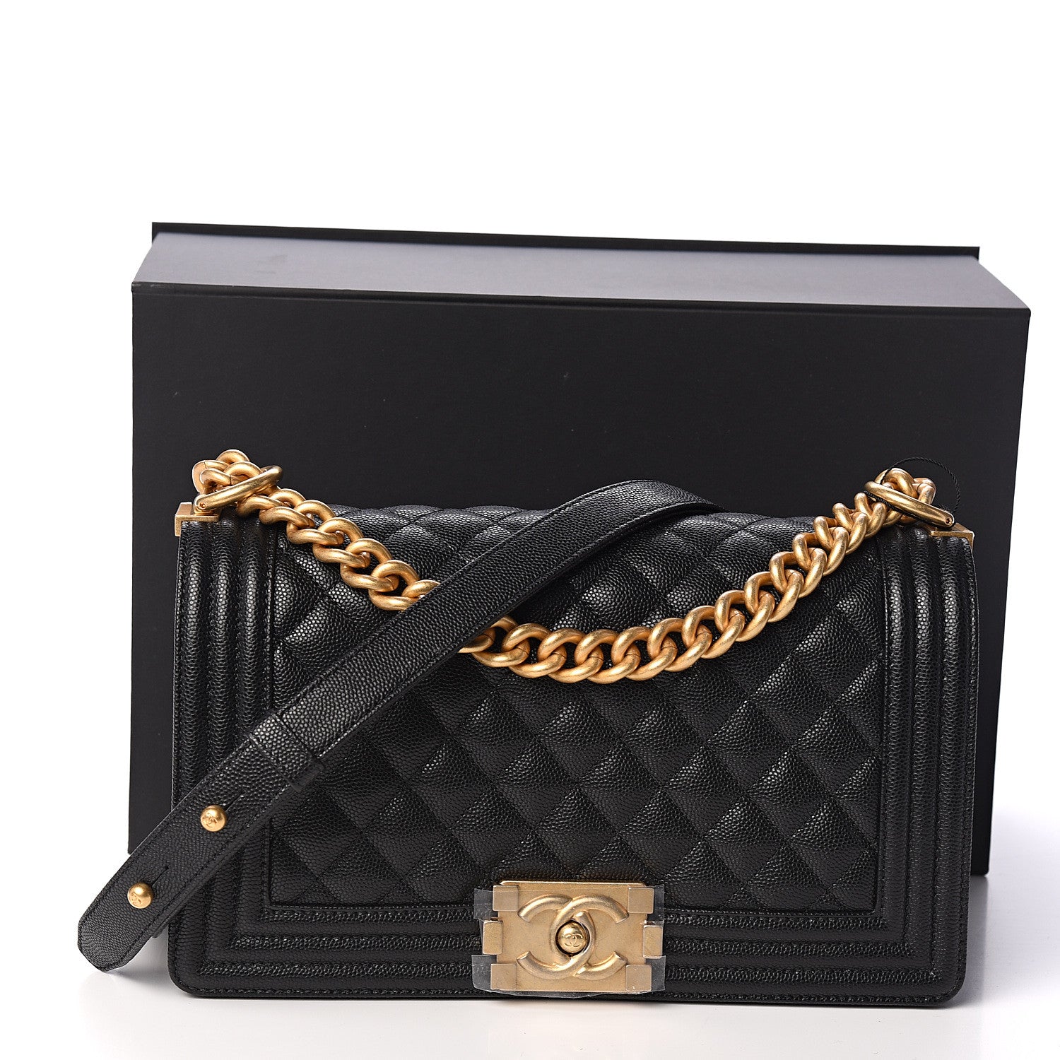 Chanel Caviar Quilted Medium Boy Flap Black 10 of 10