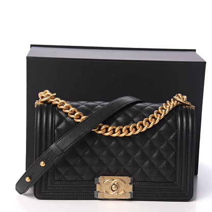 Chanel Caviar Quilted Medium Boy Flap Black 10 of 10