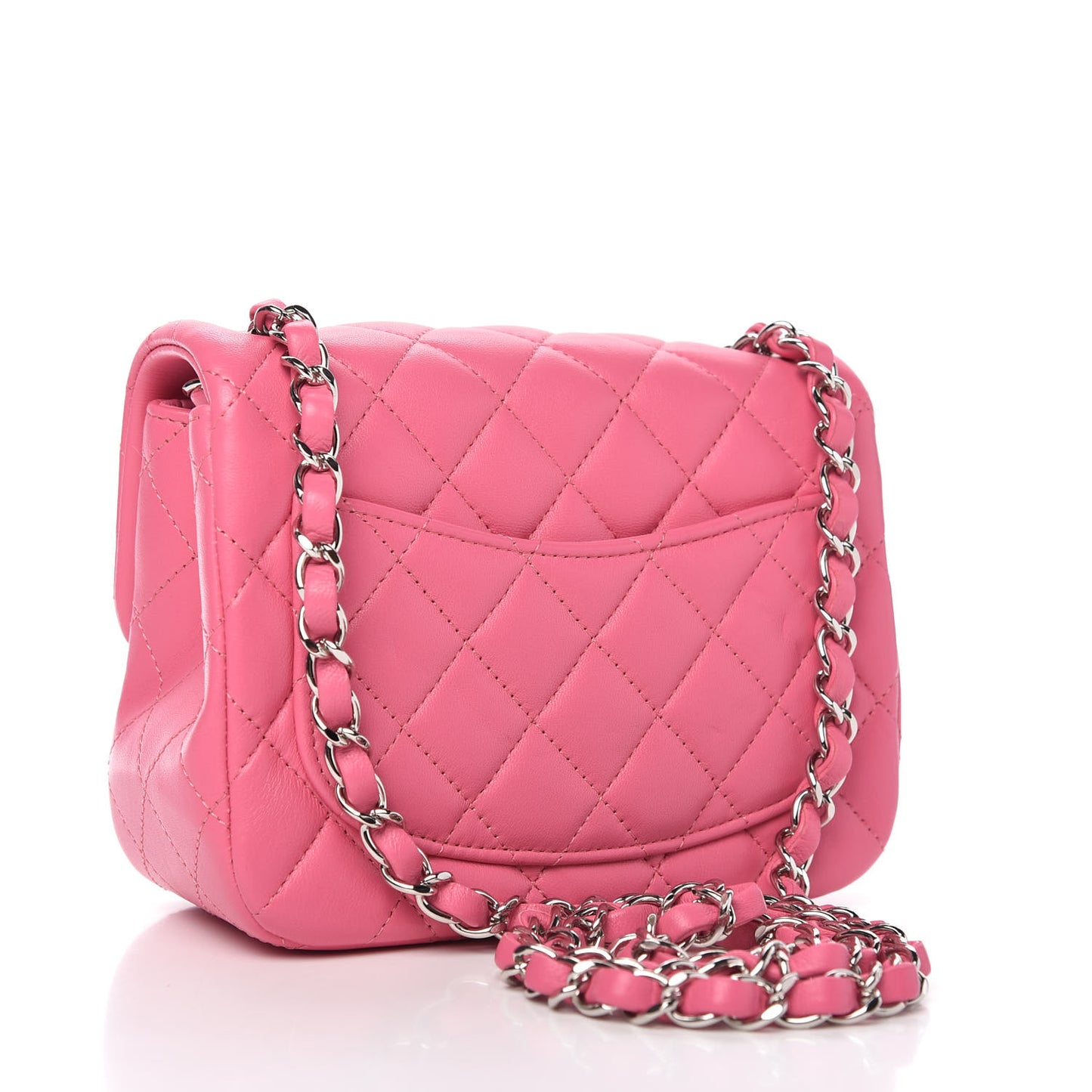 Lambskin Quilted Mini Square Flap Pink