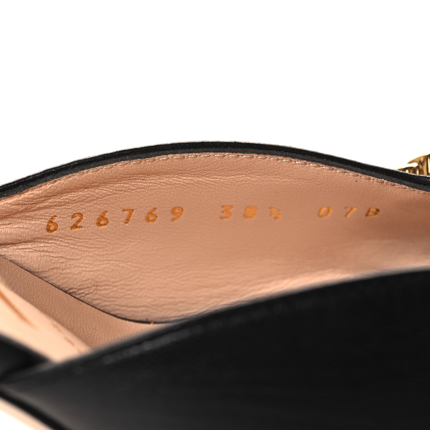 Gucci Malaga Kid Chain Sylvie Mules 38.5 Black 7 of 9