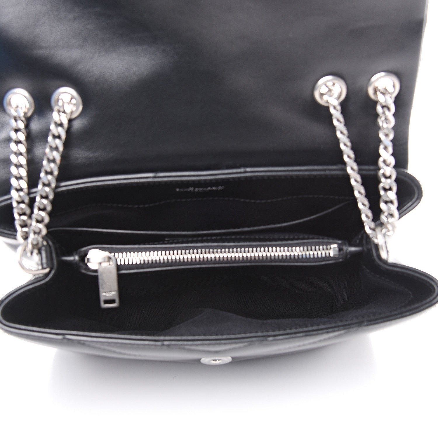 Saint Laurent Calfskin Y Quilted Monogram Small Loulou Chain Satchel Black 4 of 9