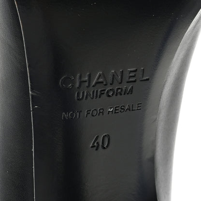 Chanel Lambskin Grosgrain Cap Toe CC Pumps 40 Black 6 of 8