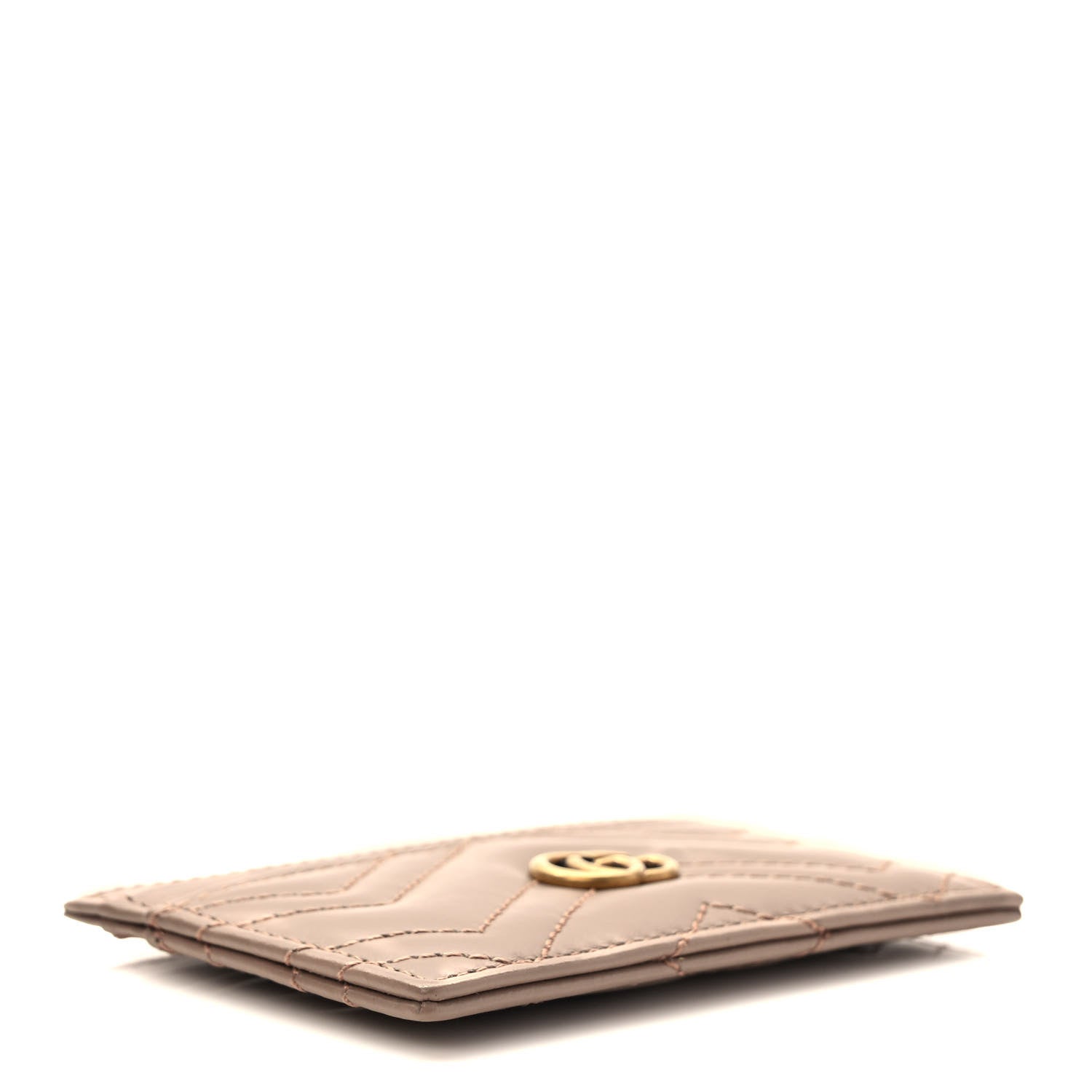 Gucci Calfskin Matelasse GG Marmont Card Holder Porcelain Rose 4 of 6