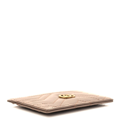 Gucci Calfskin Matelasse GG Marmont Card Holder Porcelain Rose 4 of 6