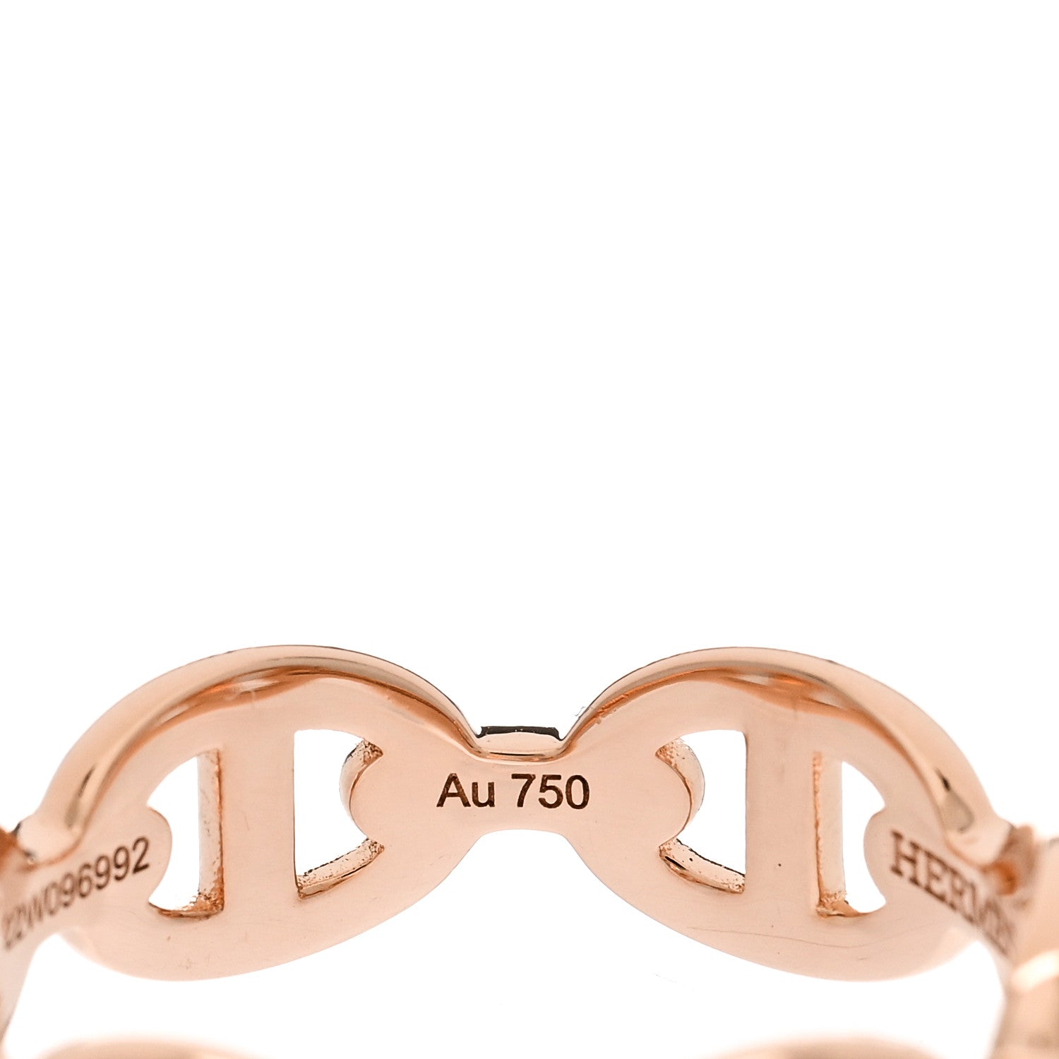 Hermes 18K Rose Gold PM Chaine D'Ancre Enchainee Ring 52 6 8 of 9