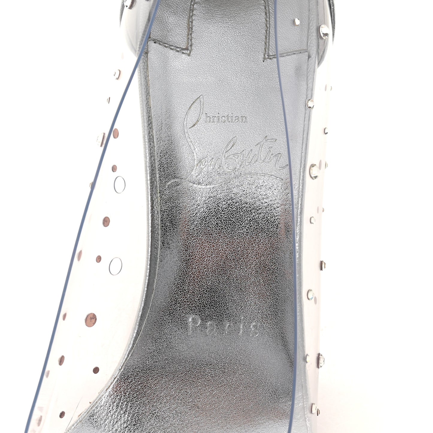 PVC Jelly Strass Nappa Laminata 80 Pumps 36.5 Crystal Silver