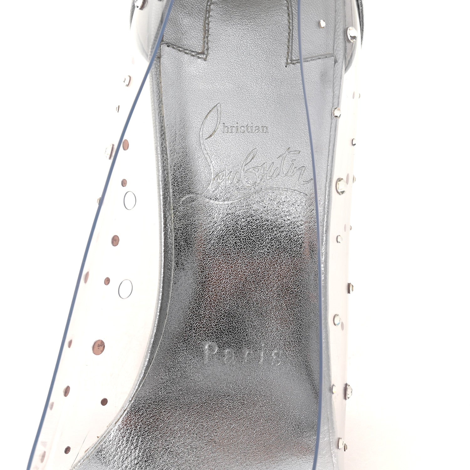Christian Louboutin PVC Jelly Strass Nappa Laminata 80 Pumps 36.5 Crystal Silver 7 of 9