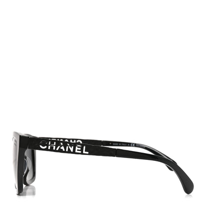 Chanel Acetate Metal Polarized Rectangle Sunglasses 5442-A Black 3 of 7