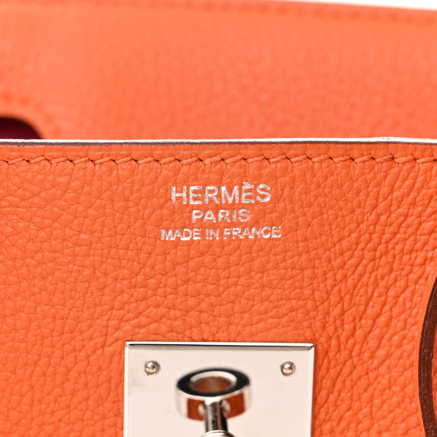 Togo Verso Birkin 30 Orange Rose Shocking
