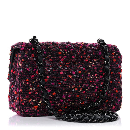 Chanel Tweed Quilted Mini Rectangular Flap Pink Multicolor 2 of 11