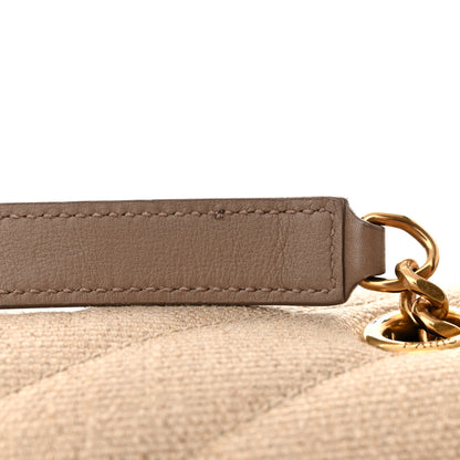 Saint Laurent Linen Y Quilted Monogram Medium Loulou Chain Satchel Natural Taupe 10 of 12