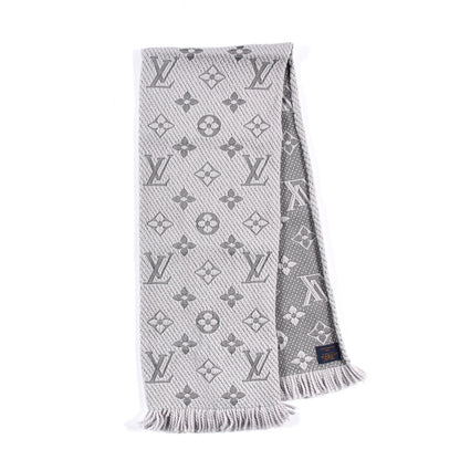 Louis Vuitton Wool Silk Logomania Scarf Pearl Grey 3 of 3
