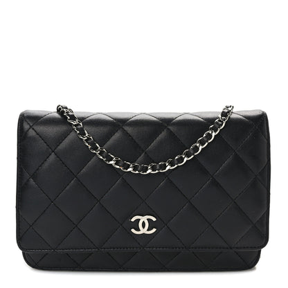 Chanel Lambskin Quilted Wallet On Chain WOC Black 1 of 14