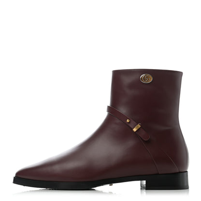 Gucci Calfskin Womens GG Ankle Boots 40 Vintage Bordeaux 1 of 8