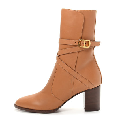 Christian Dior Soft Calfskin Empreinte Ankle Boot 39 Ochre Brown 1 of 11