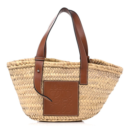 Loewe Raffia Small Basket Tote Bag Natural Tan 1 of 9