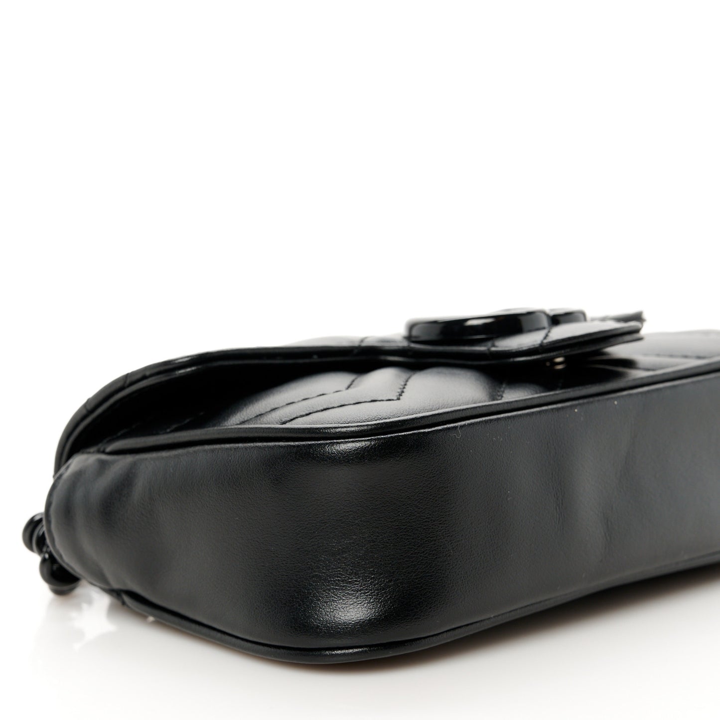 Calfskin Matelasse Monochrome GG Marmont Chain Belt Bag Black