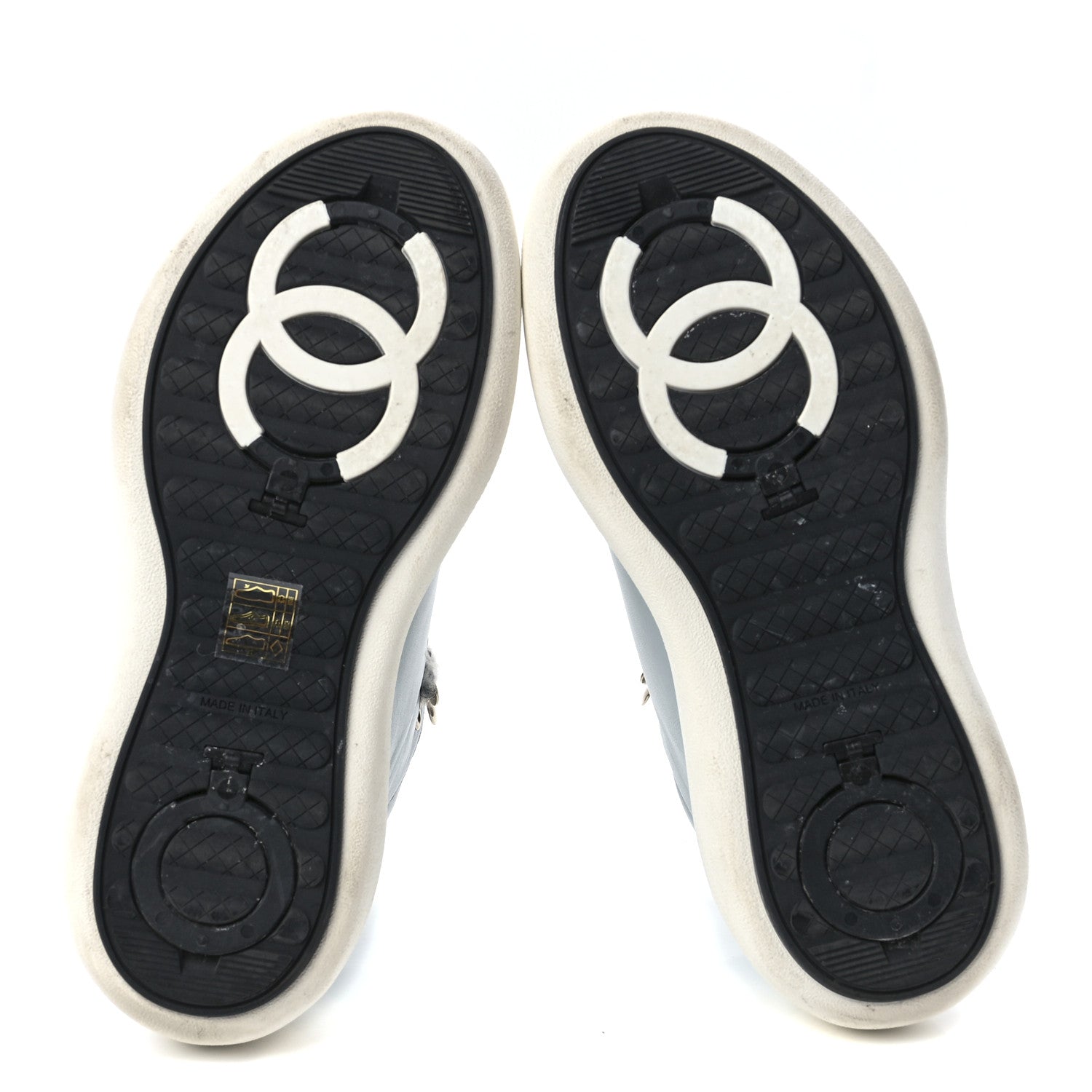 Chanel Lambskin Lace Up Snow Boots 38 Blue 5 of 9