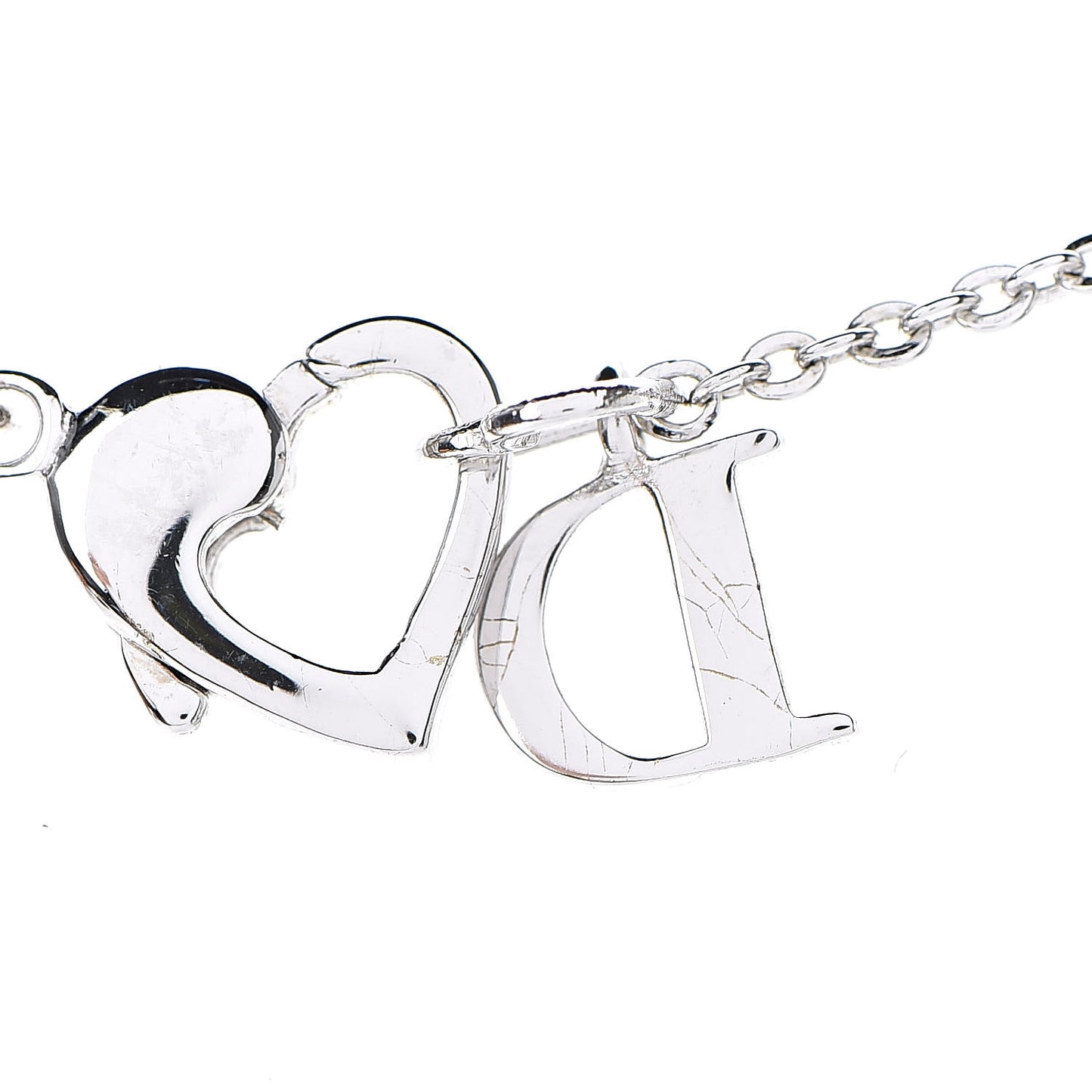 Logo Pendant Necklace Silver White