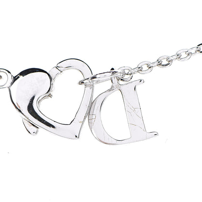 Christian Dior Logo Pendant Necklace Silver White 6 of 8
