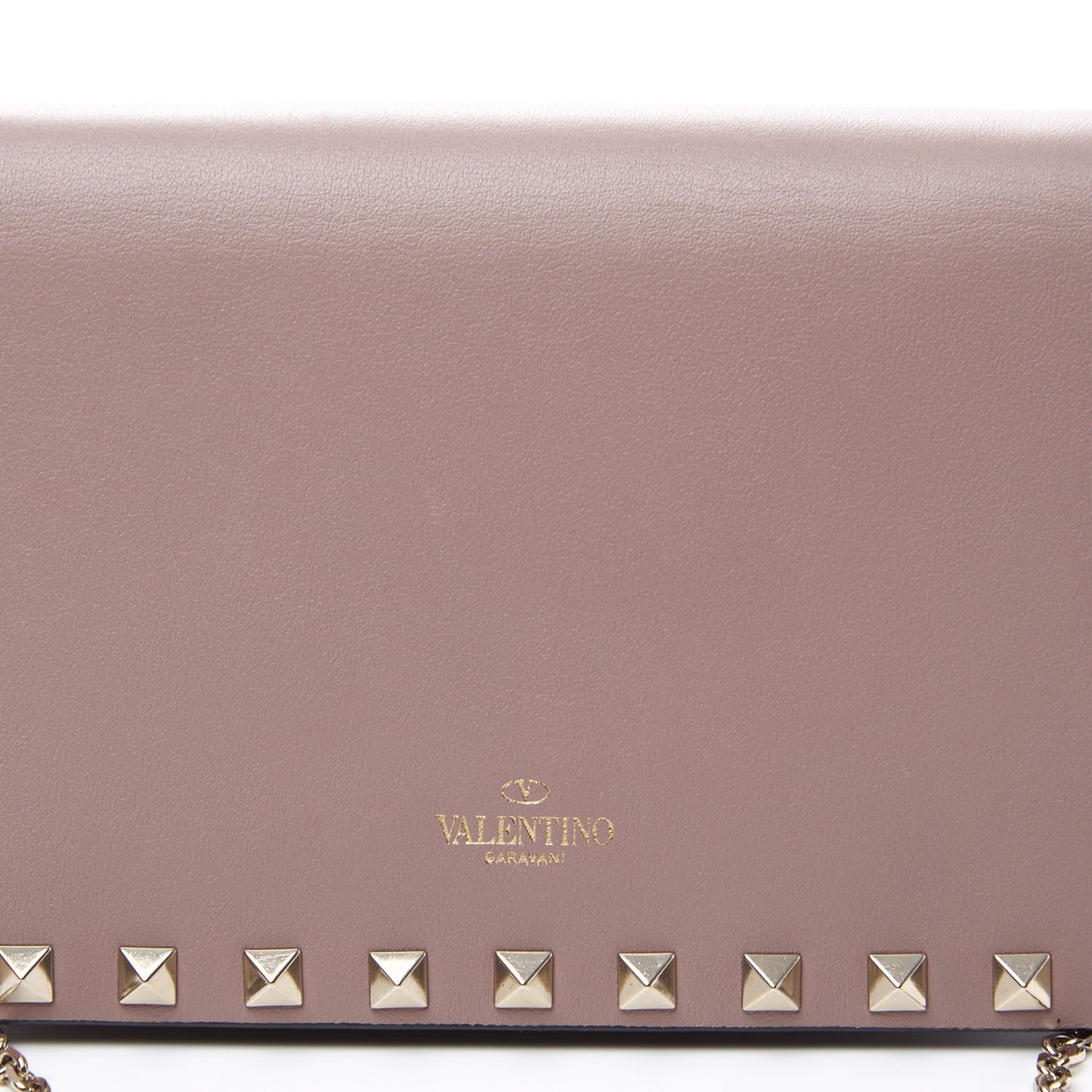 Vitello Rockstud Envelope Wallet on Chain Poudre
