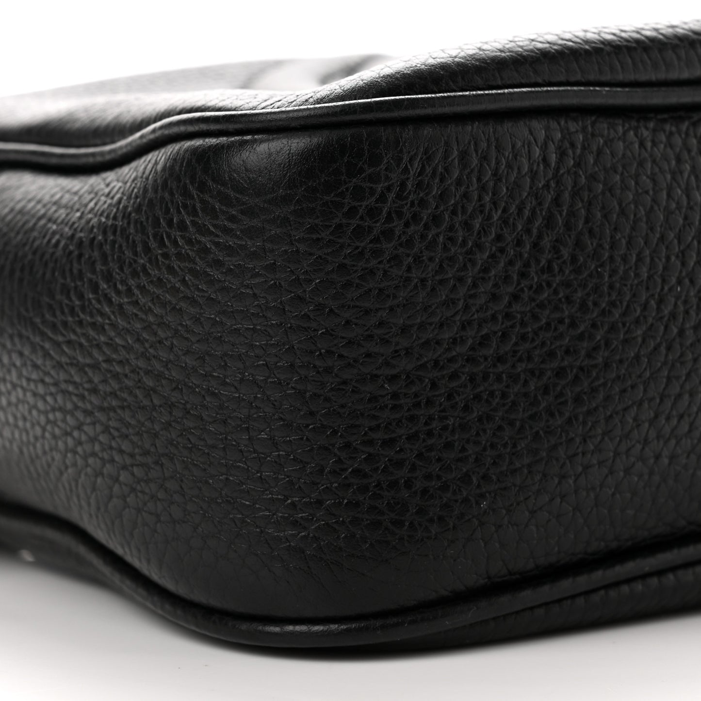Pebbled Calfskin Small Soho Disco Bag Black