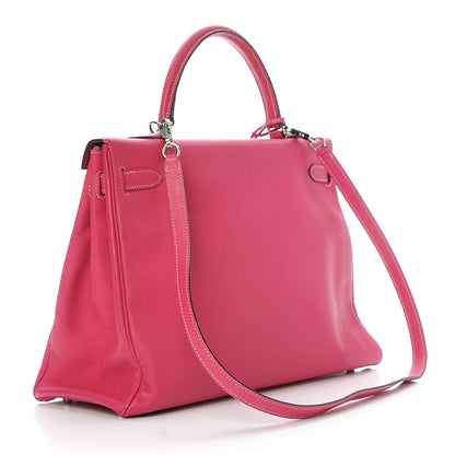 Hermes Epsom Candy Kelly Retourne 35 Rose Tyrien Rubis 3 of 38