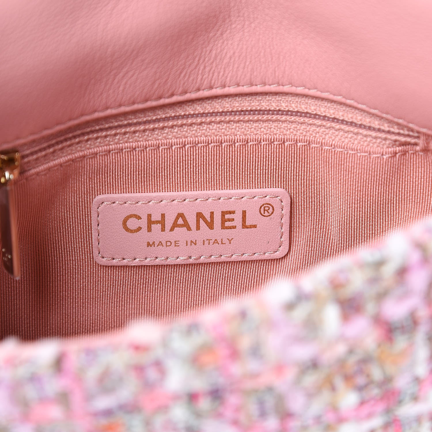 Chanel Tweed Mini Pearl Handle Flap Pink Beige Orange Ecru 6 of 9